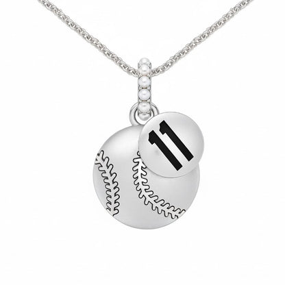 Baseball Charm Pendant With False Beads And Jersey Number Tag