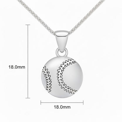 Baseball Design Charm Pendant With Texture And Oxidized