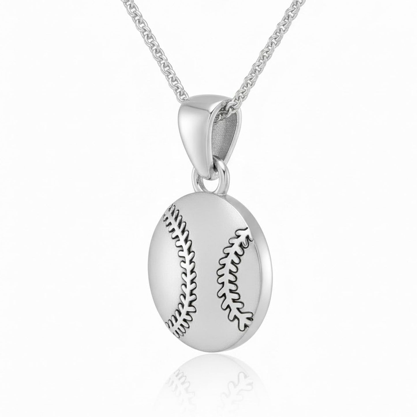 Baseball Design Charm Pendant With Texture And Oxidized