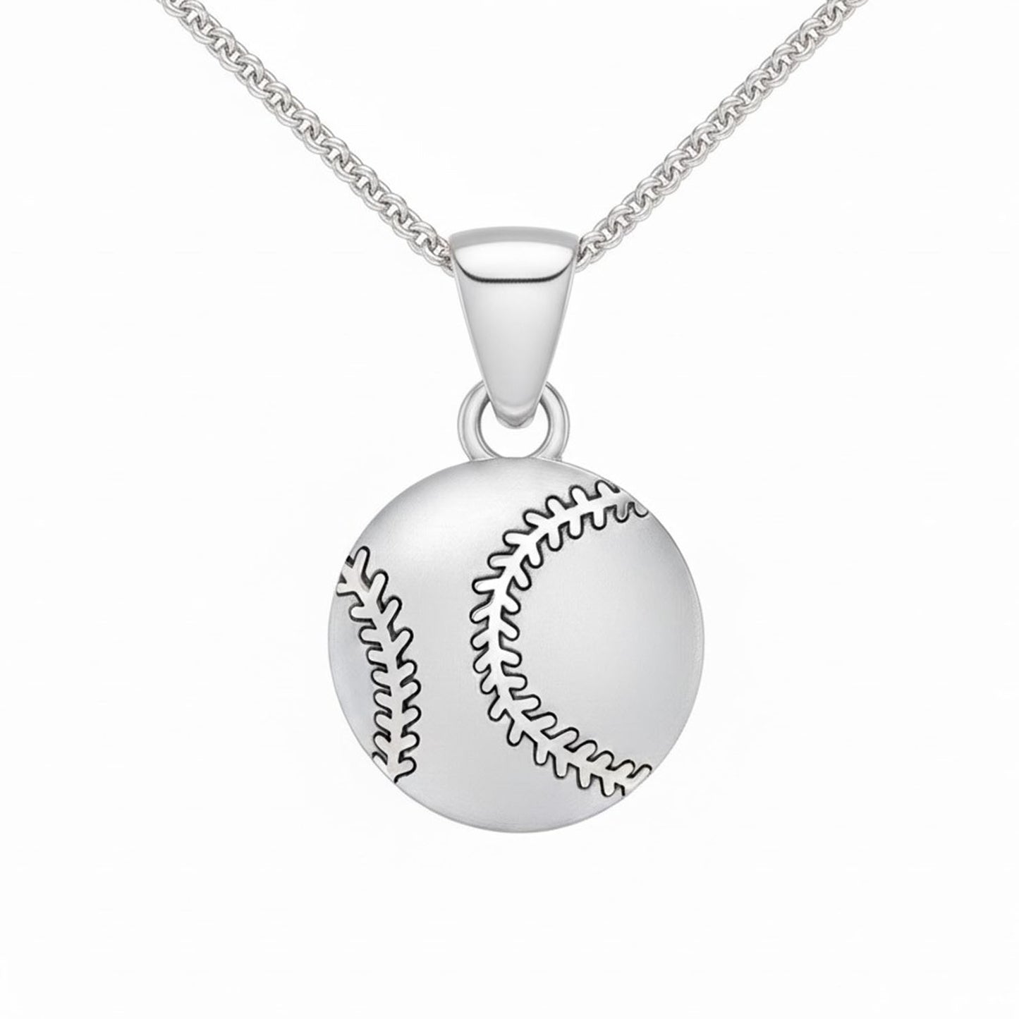 Baseball Design Charm Pendant With Texture And Oxidized