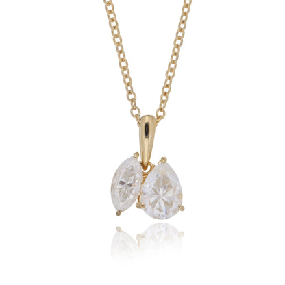 Moissanite 1.10 ctw Pendant in Yellow Gold-Plated Sterling Silver