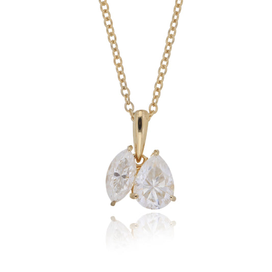 Moissanite 1.10 ctw Pendant in Yellow Gold-Plated Sterling Silver