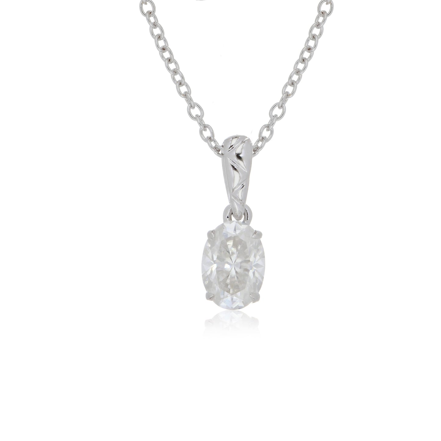 Moissanite 0.84 cwt. Pendant in Sterling Silver