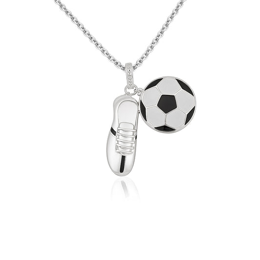 Soccer Sports Pendant – Soccer Shoe & Ball Design –Sterling Silver 925