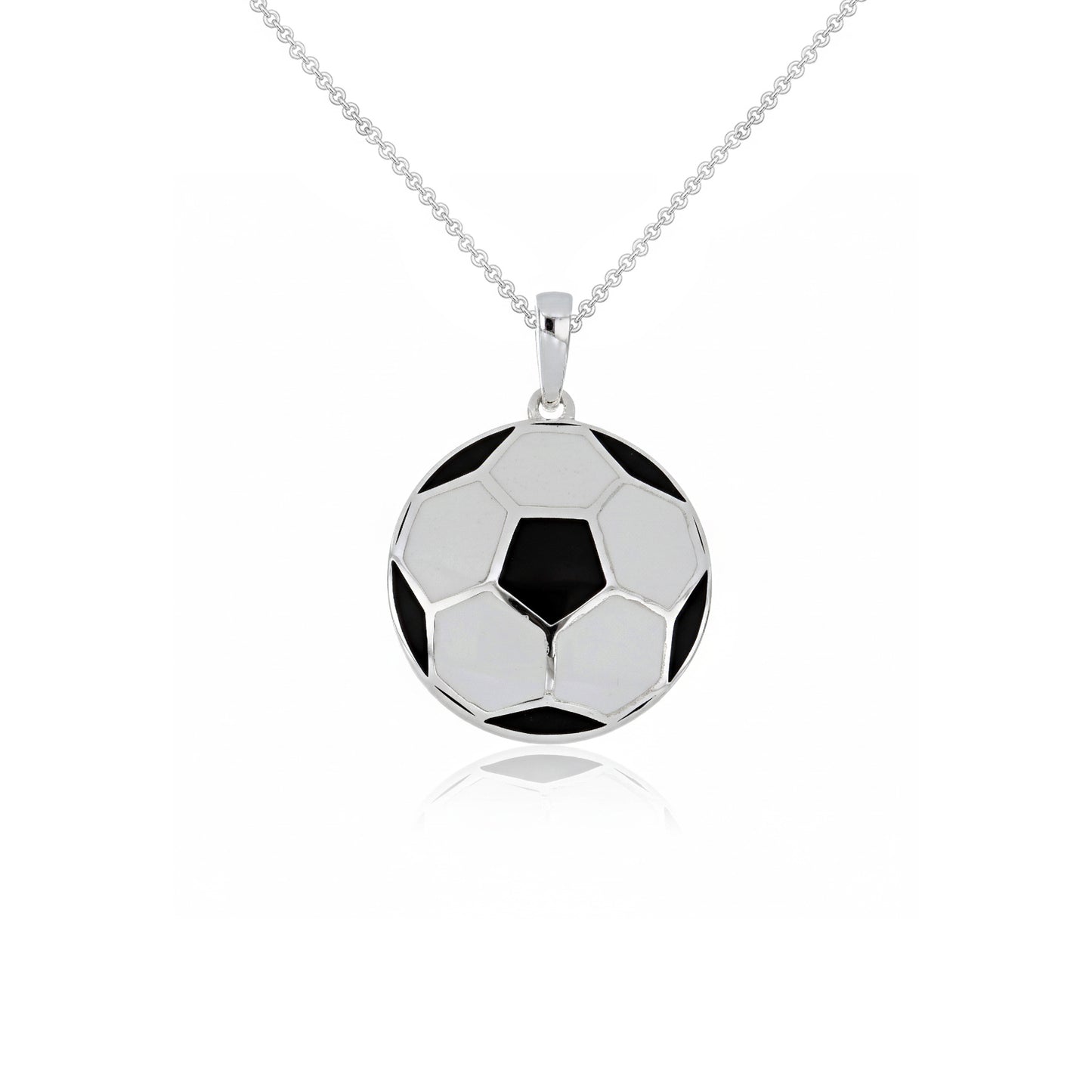Soccer Ball Pendant – Sports Design – Sterling Silver 925