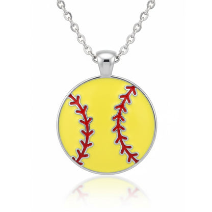 Softball pendant With Enamel Accent