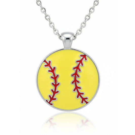 Softball pendant With Enamel Accent