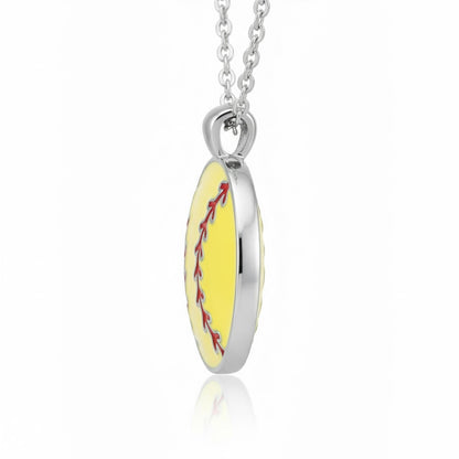 Softball pendant With Enamel Accent