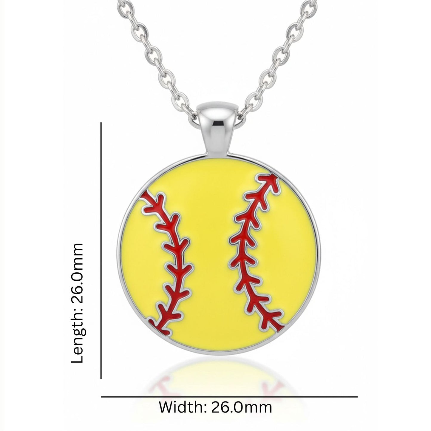 Softball pendant With Enamel Accent