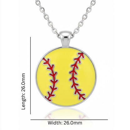 Softball pendant With Enamel Accent