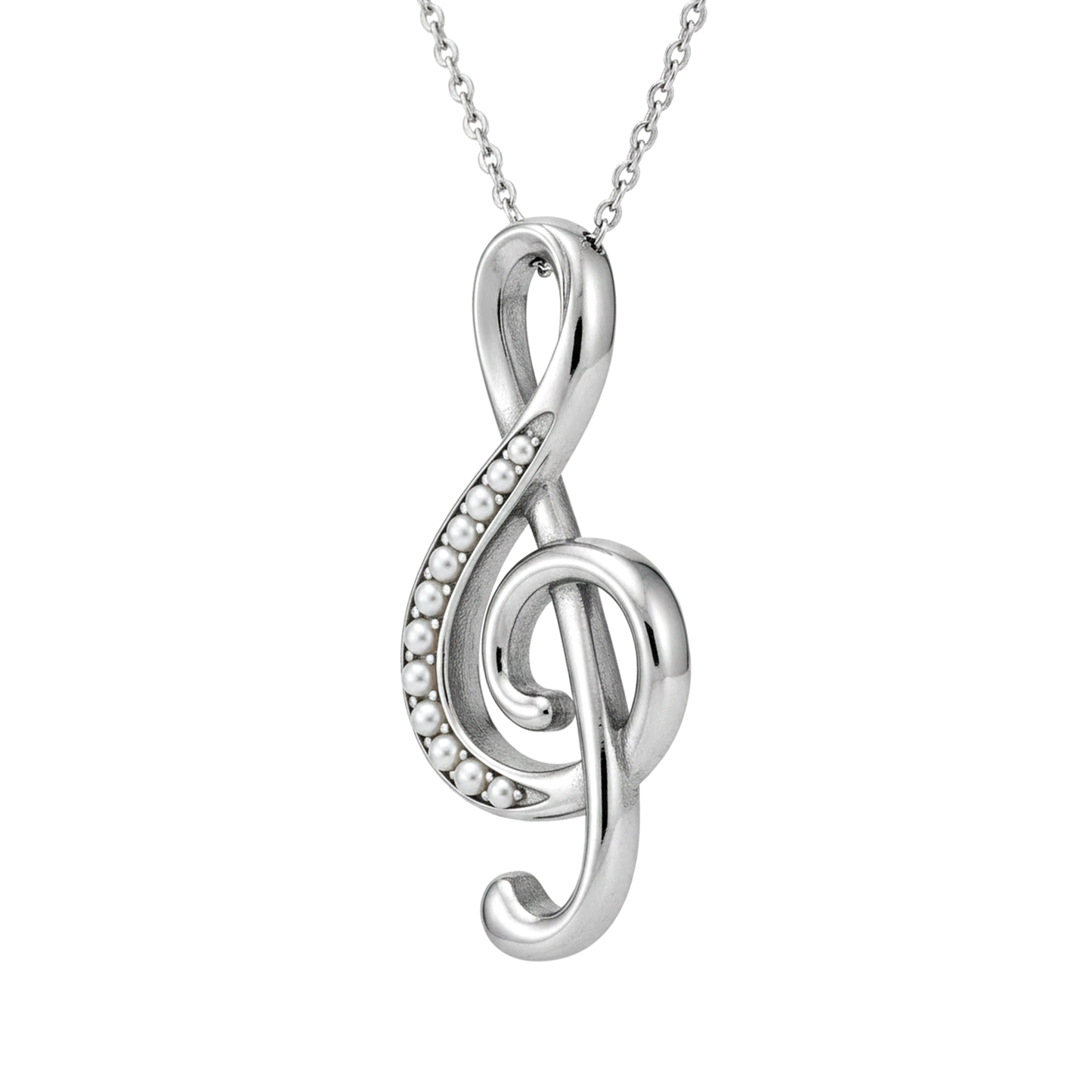 Music Note Pendant – Treble Clef Design With Oxidized & False Beads