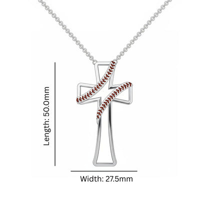 Baseball Pendant – Cross Design with Enamel