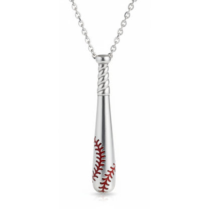 Baseball - Baseball Bat pendant With Texture & Enamel