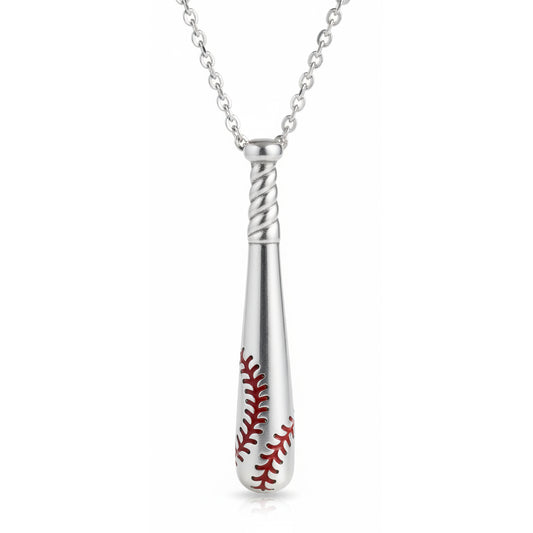 Baseball - Baseball Bat pendant With Texture & Enamel