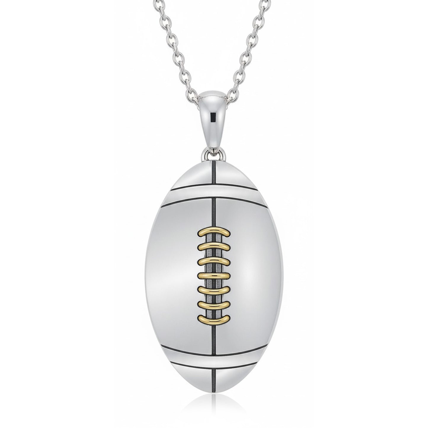 Football Pendant – Sports Football With Pen Rhodium