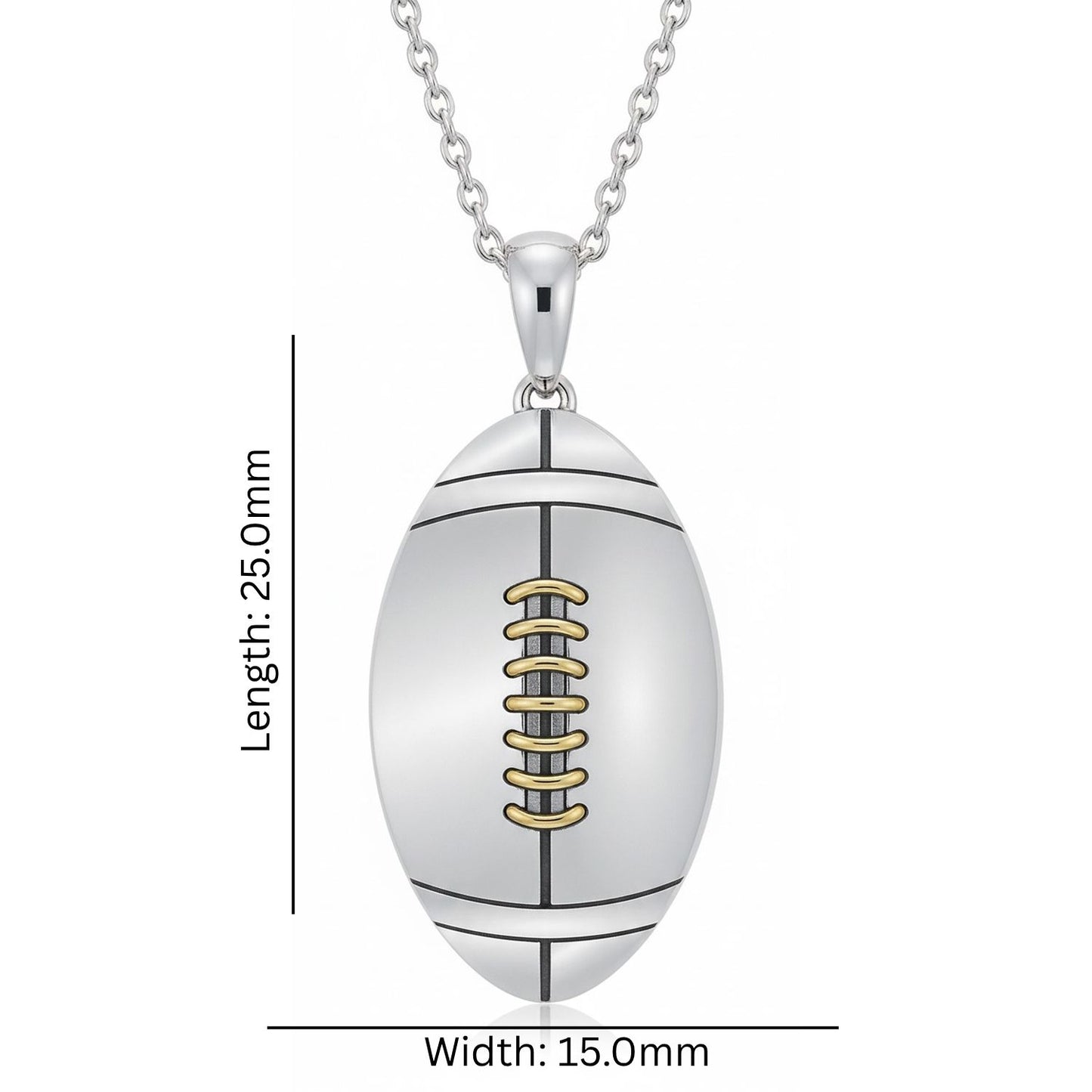 Football Pendant – Sports Football With Pen Rhodium