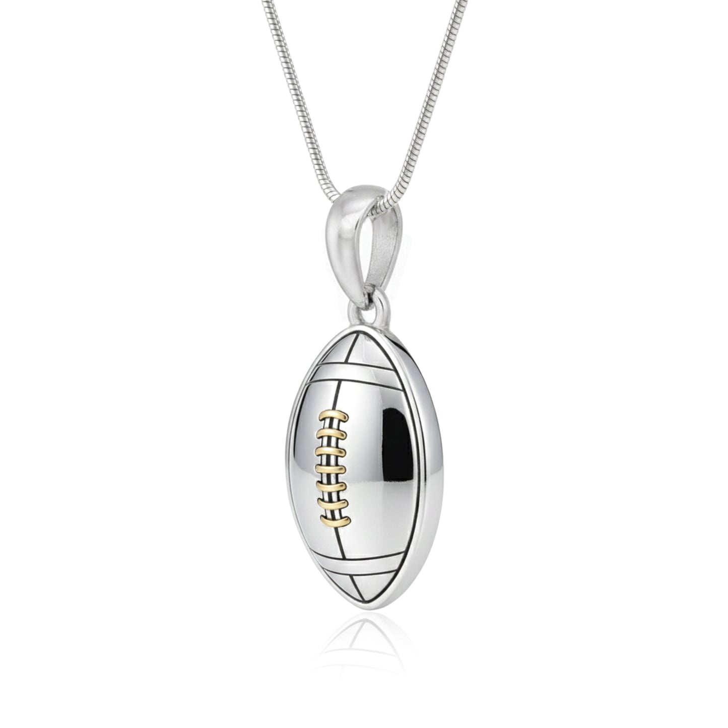 Football Pendant – Sports Football With Pen Rhodium