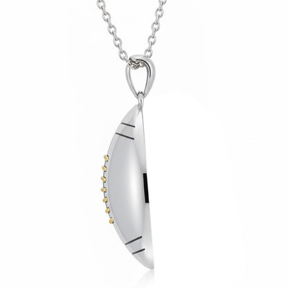 Football Pendant – Sports Football With Pen Rhodium