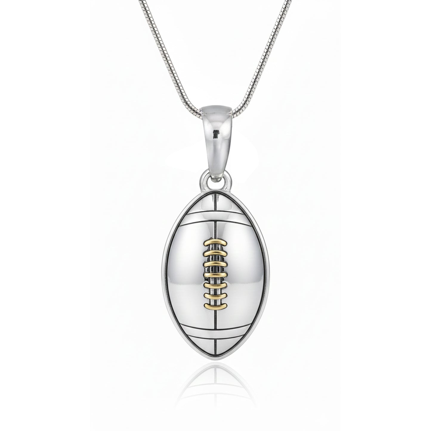 Football Pendant – Sports Football With Pen Rhodium