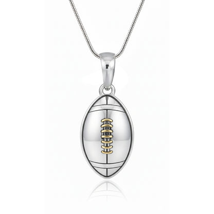 Football Pendant – Sports Football With Pen Rhodium