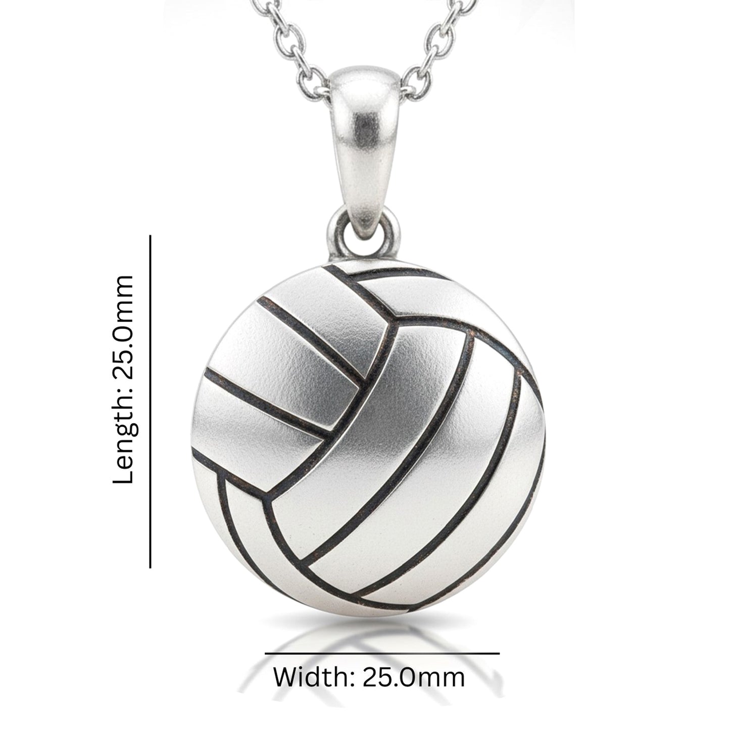 Spiking Style Volleyball Ball Pendant With Oxidized