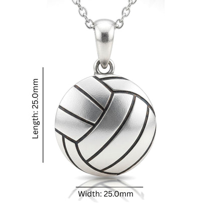 Spiking Style Volleyball Ball Pendant With Oxidized