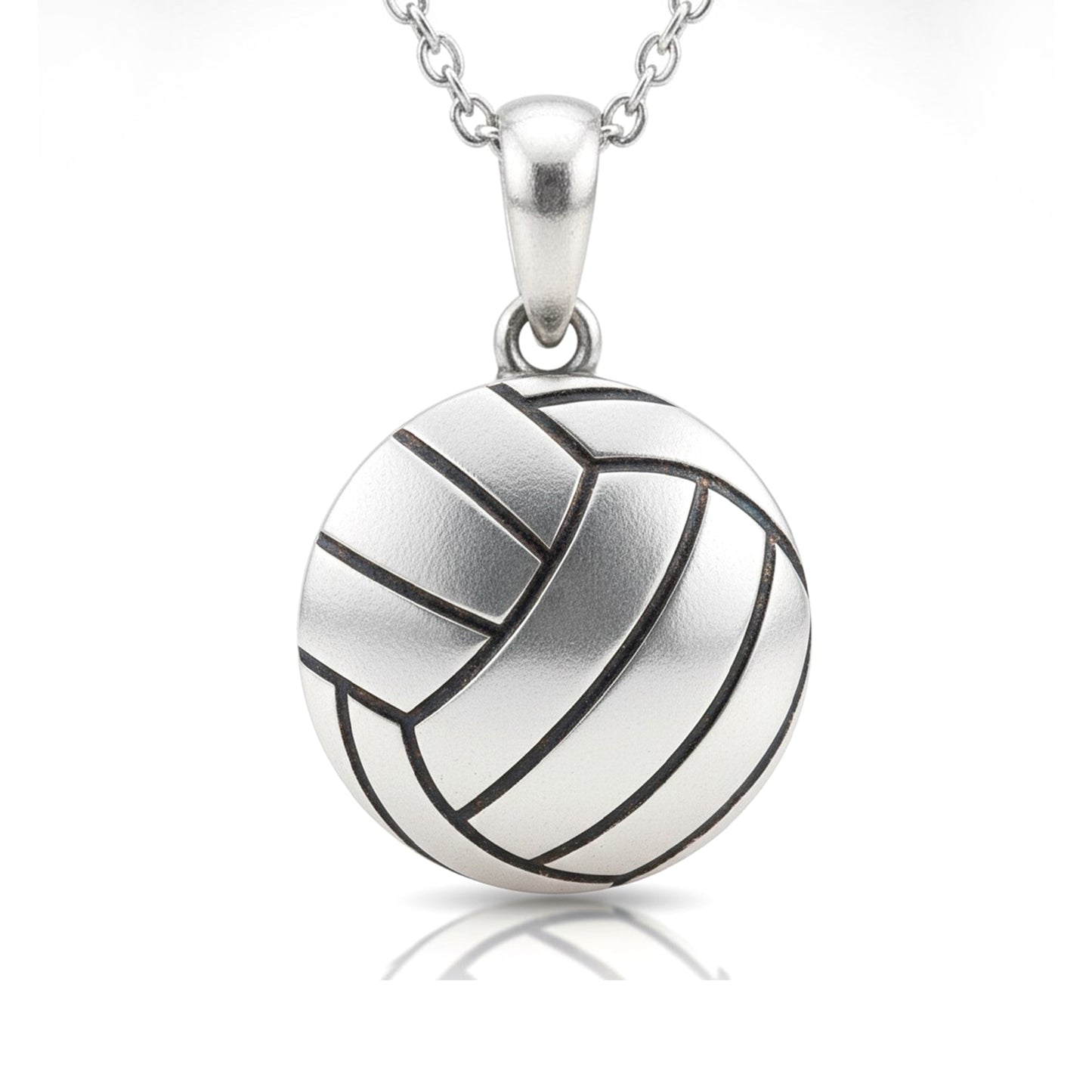 Spiking Style Volleyball Ball Pendant With Oxidized