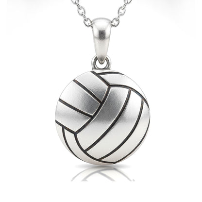 Spiking Style Volleyball Ball Pendant With Oxidized