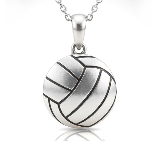 Spiking Style Volleyball Ball Pendant With Oxidized