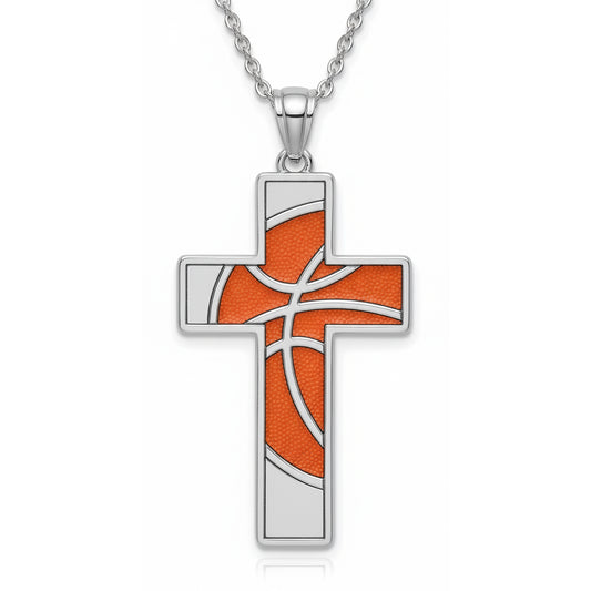 Basketball Pendant – Sports Enthusiast Cross