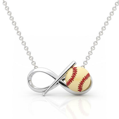 Softball Pendant – Infinity Design with Bat & Ball