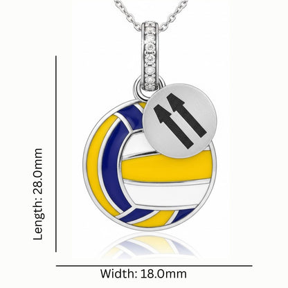 Volleyball Pendant– Ball with Number “11” Design