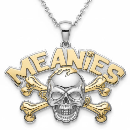 Meanies skull and crossbones pendant with yellow gold plating
