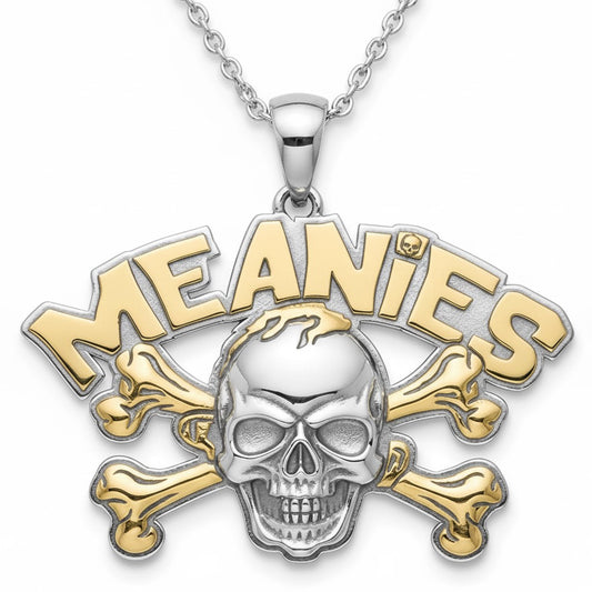 Meanies skull and crossbones pendant with yellow gold plating