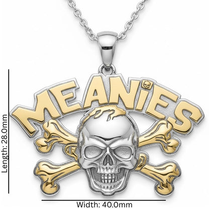 Meanies skull and crossbones pendant with yellow gold plating