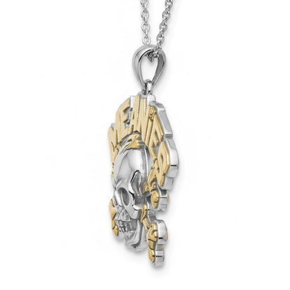 Meanies skull and crossbones pendant with yellow gold plating