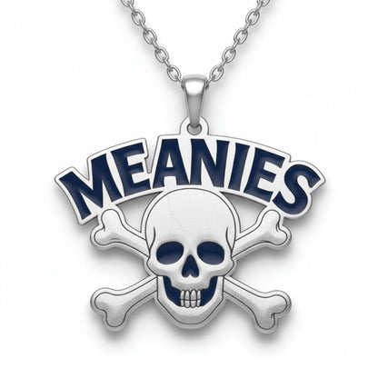 Meanies" Skull & Crossbones Pendant: Enamel Finish