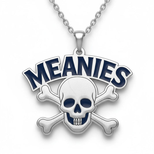 Meanies" Skull & Crossbones Pendant: Enamel Finish