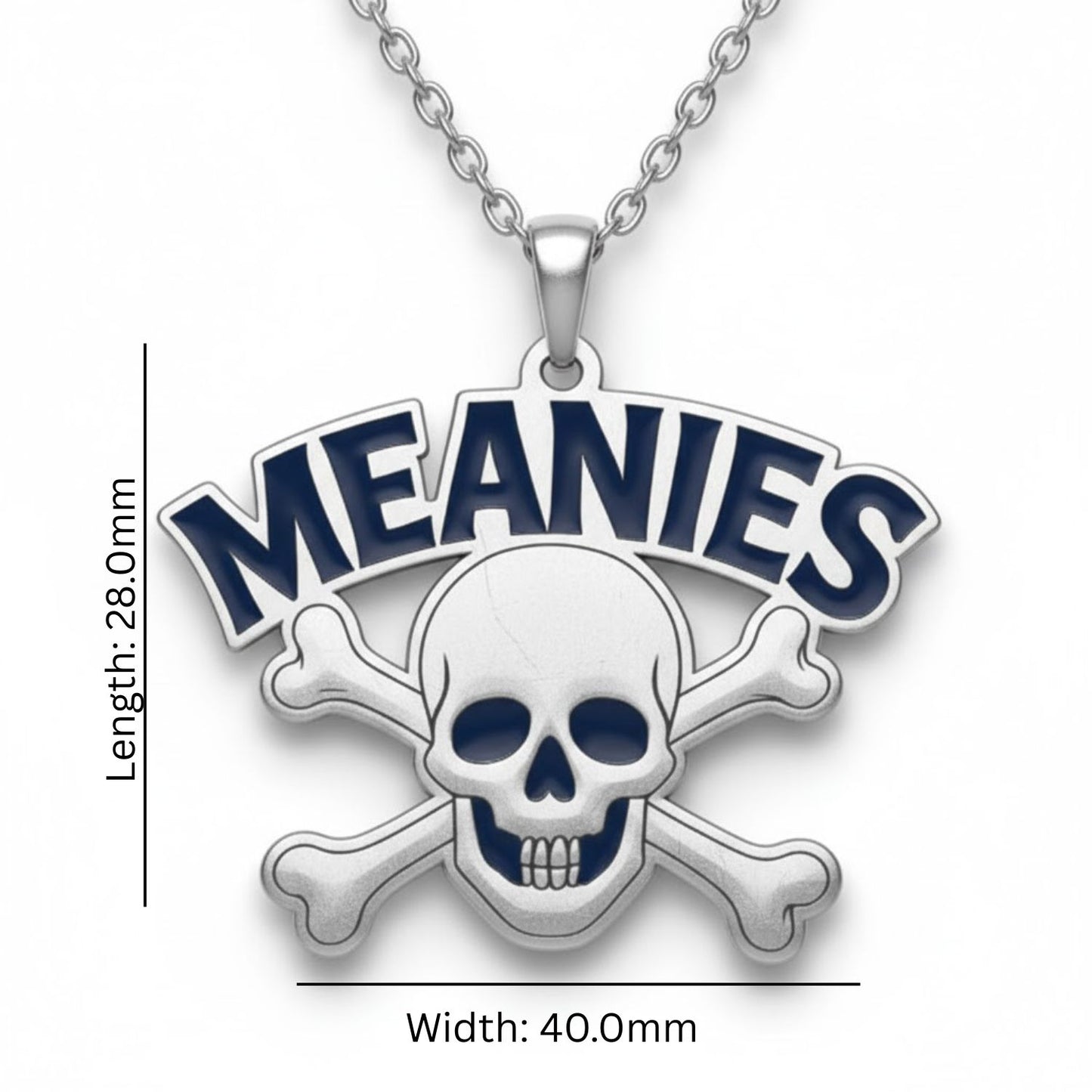 Meanies" Skull & Crossbones Pendant: Enamel Finish
