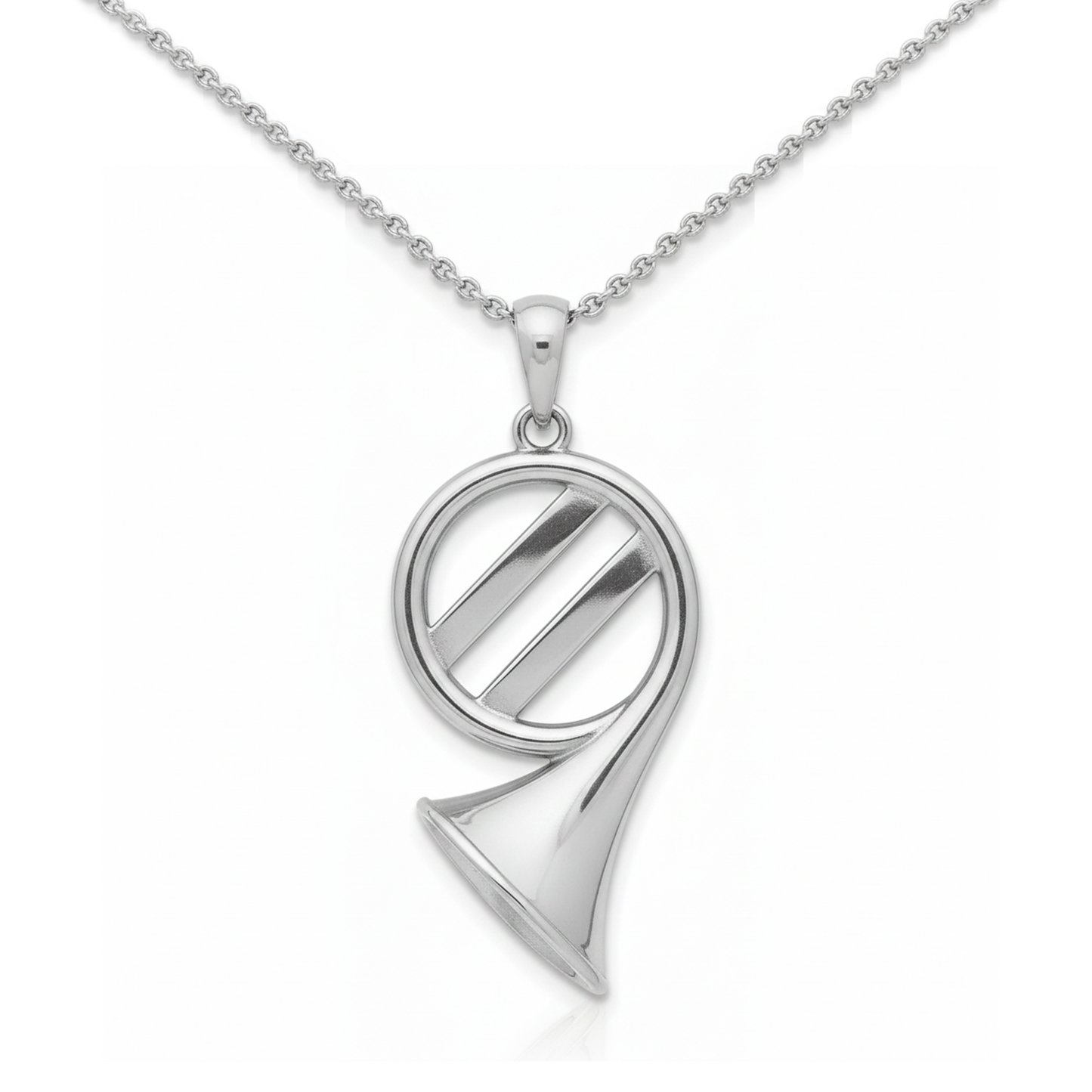 Modern French Horn-Style Pendant