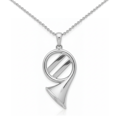 Modern French Horn-Style Pendant