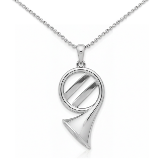 Modern French Horn-Style Pendant