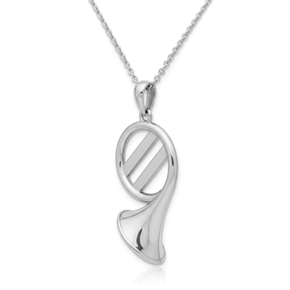 Modern French Horn-Style Pendant