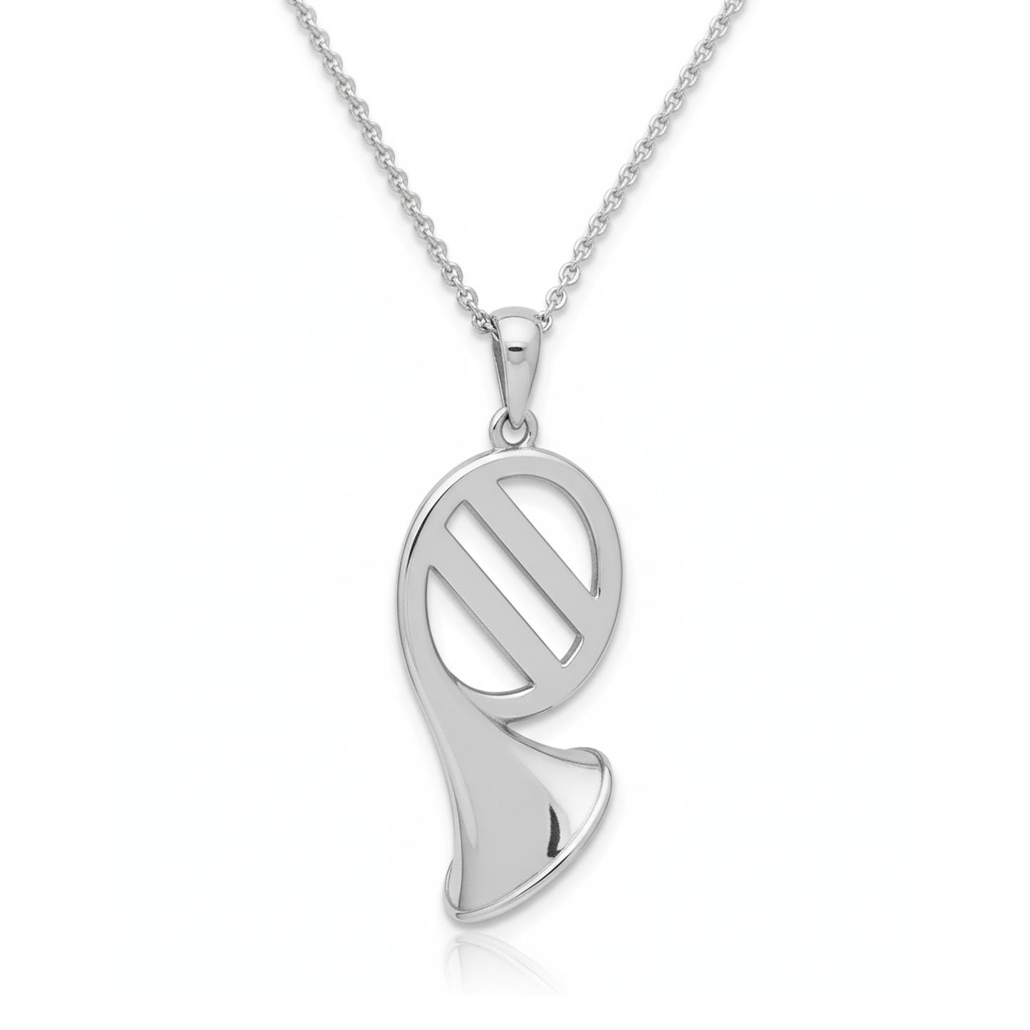 Modern French Horn-Style Pendant