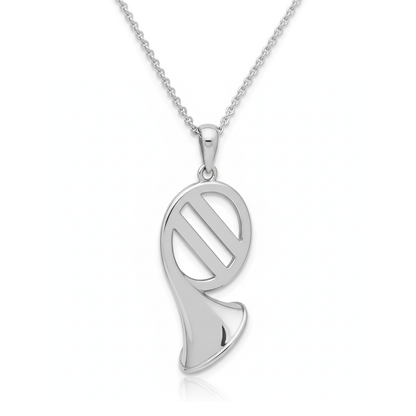 Modern French Horn-Style Pendant