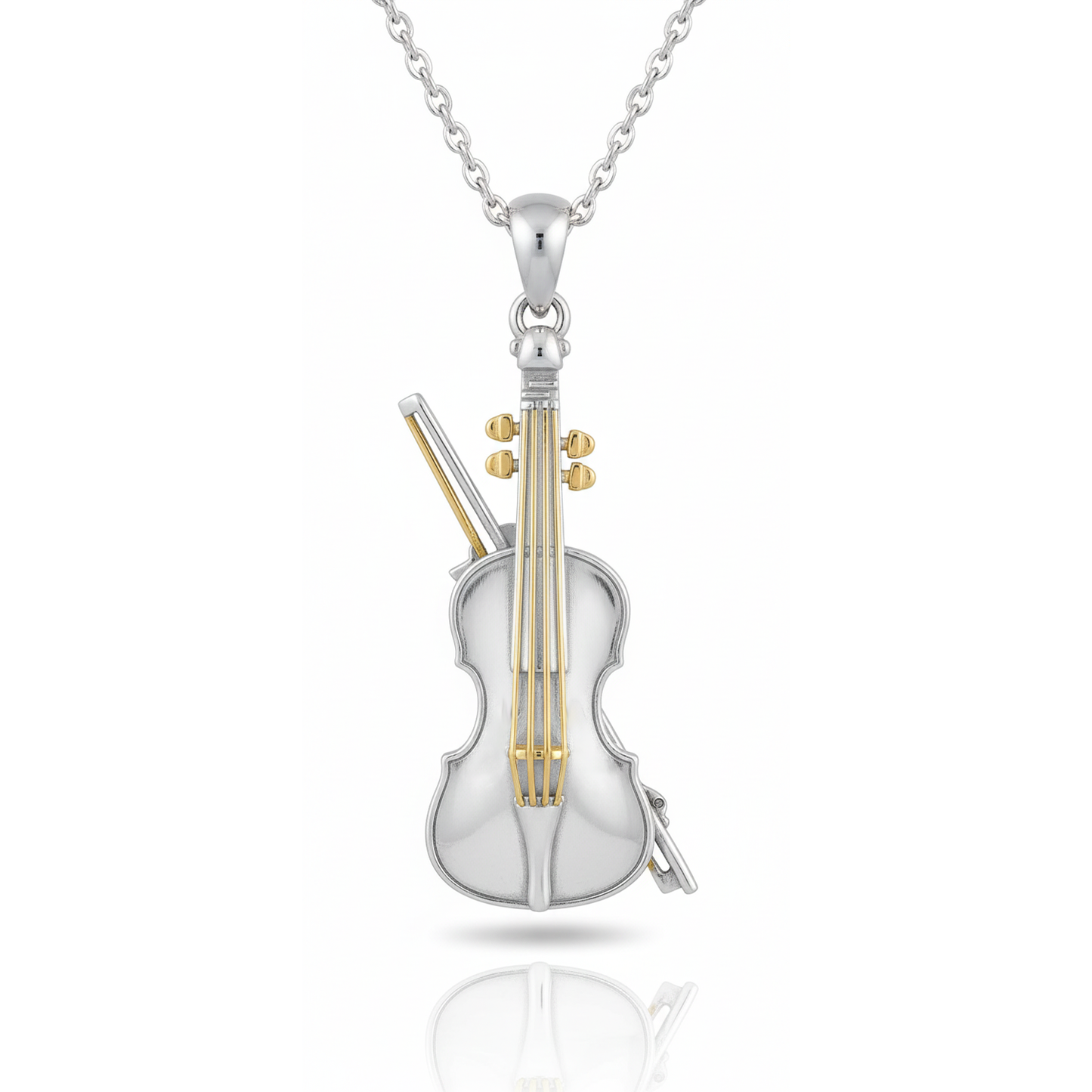 Miniature Violin and Bow Pendant