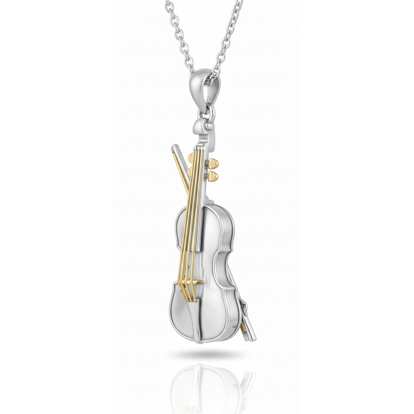 Miniature Violin and Bow Pendant