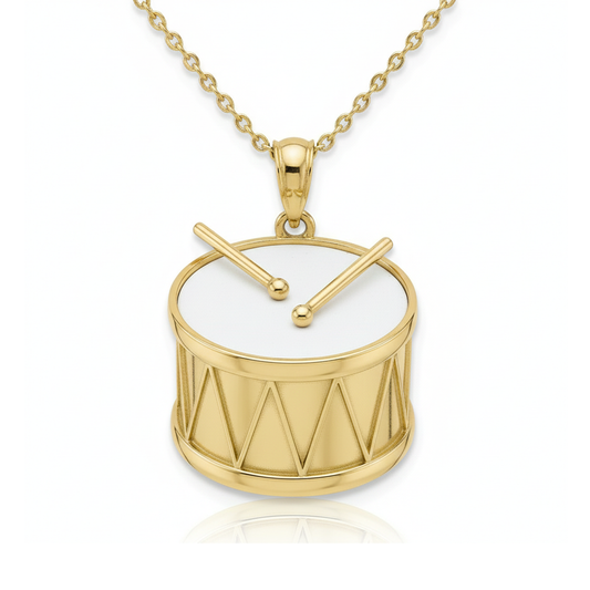 Gold Plated Drum Pendant – Music Lover Pendant
