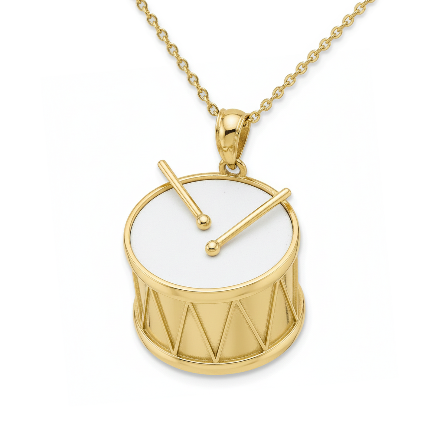 Gold Plated Drum Pendant – Music Lover Pendant
