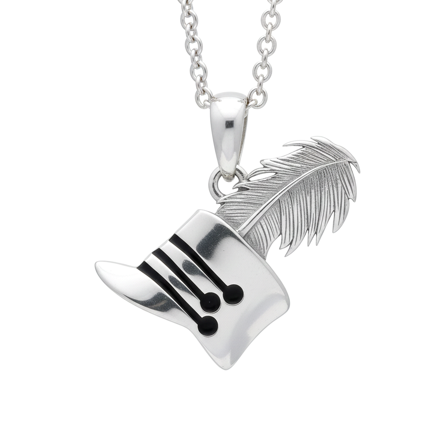 Top Hat and Feather Pendant - Music Lover